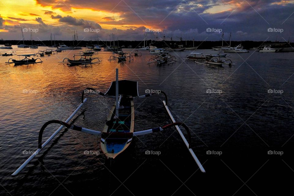 Fishboat at the dusk
