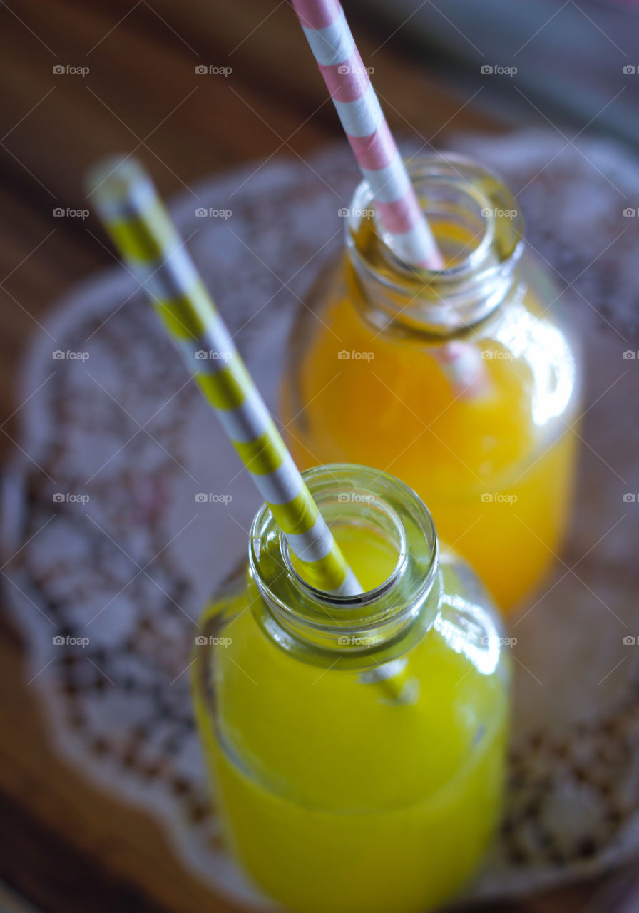 colorful fruit juice healthy orange lemon