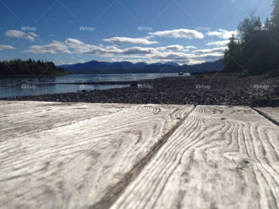 Alaskan boardwalk view