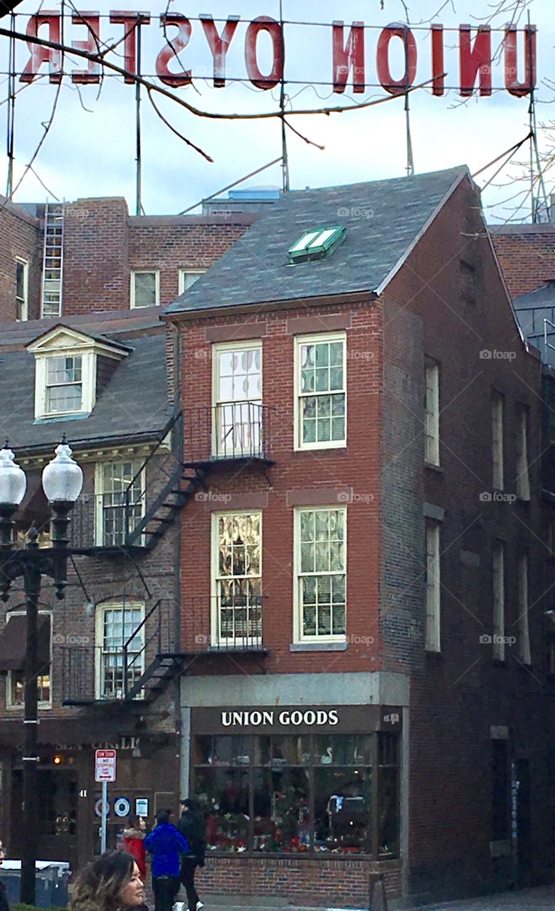 Old building behind the Union Oyster House, Boston Massachusetts USA