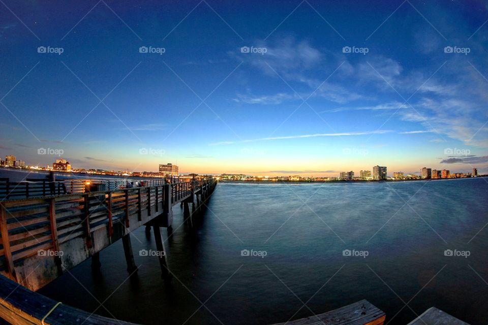 Jacksonville Beach, Florida 
Beautiful sunset view from beach pier