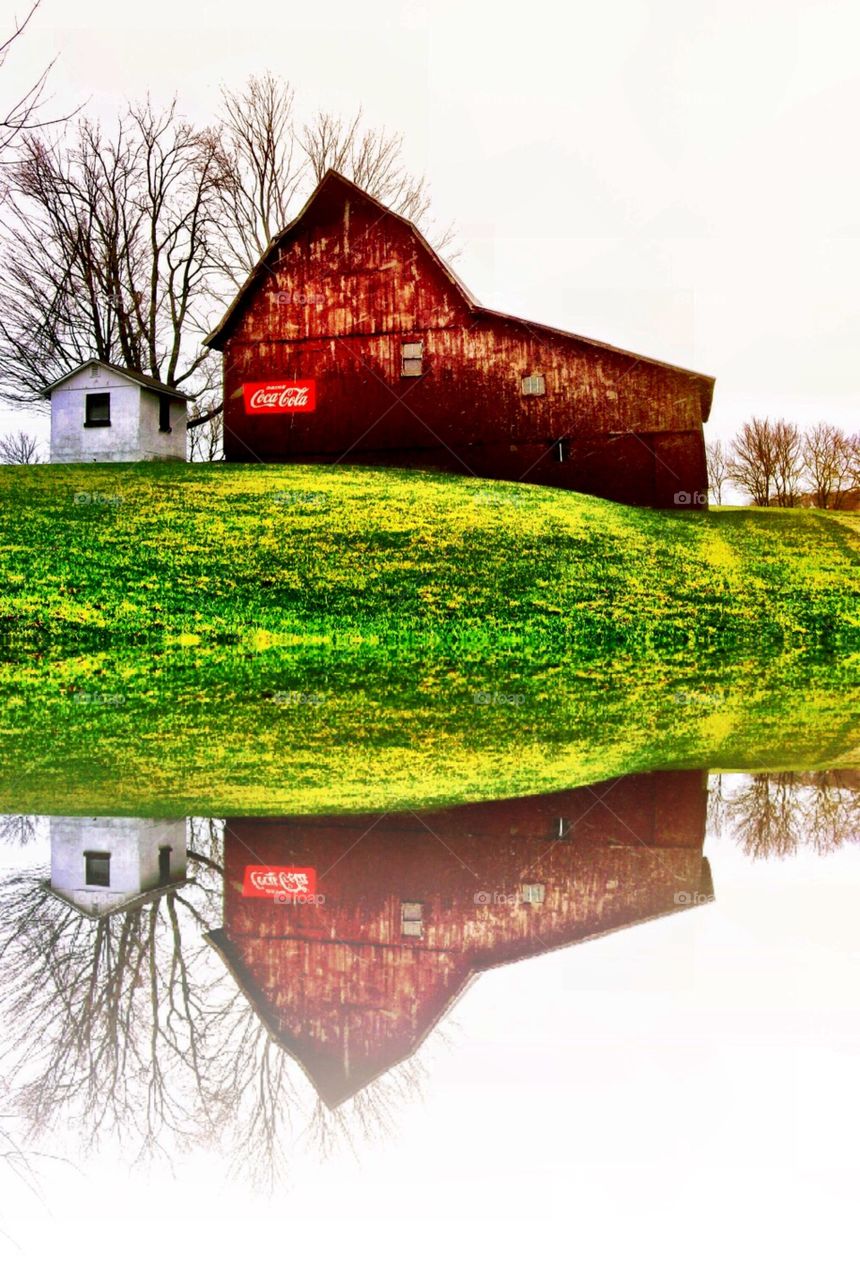 Beautiful old Indiana barn and coke sign