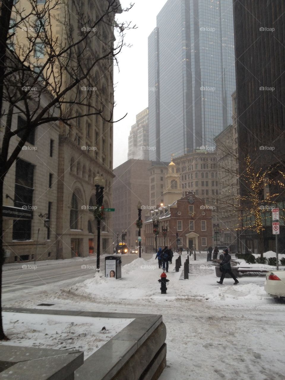 Deserted Winter Streets in Boston