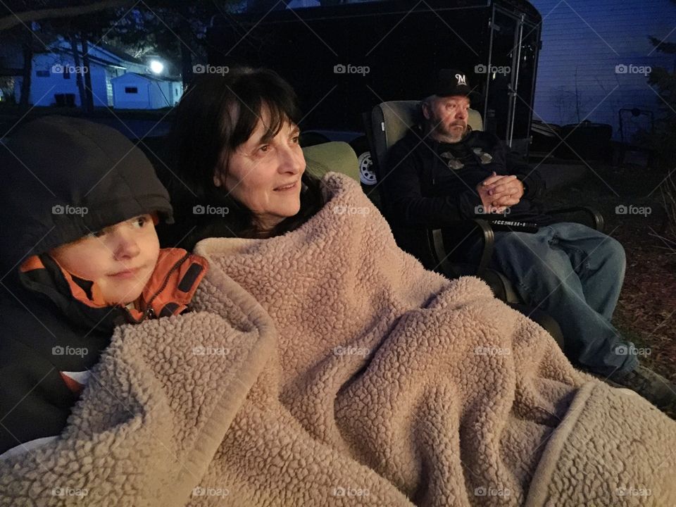 Family relaxing on chair