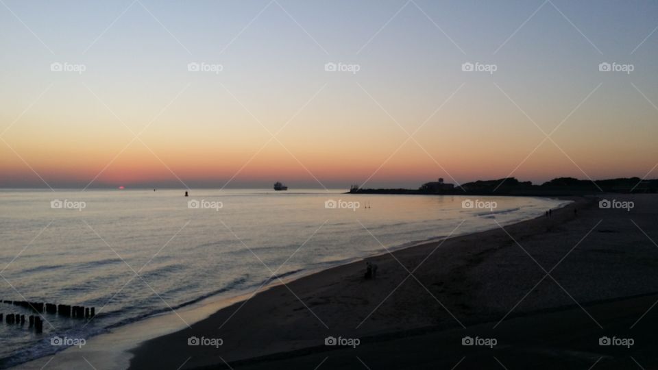 Sunset, Beach, Sea, Water, Dawn