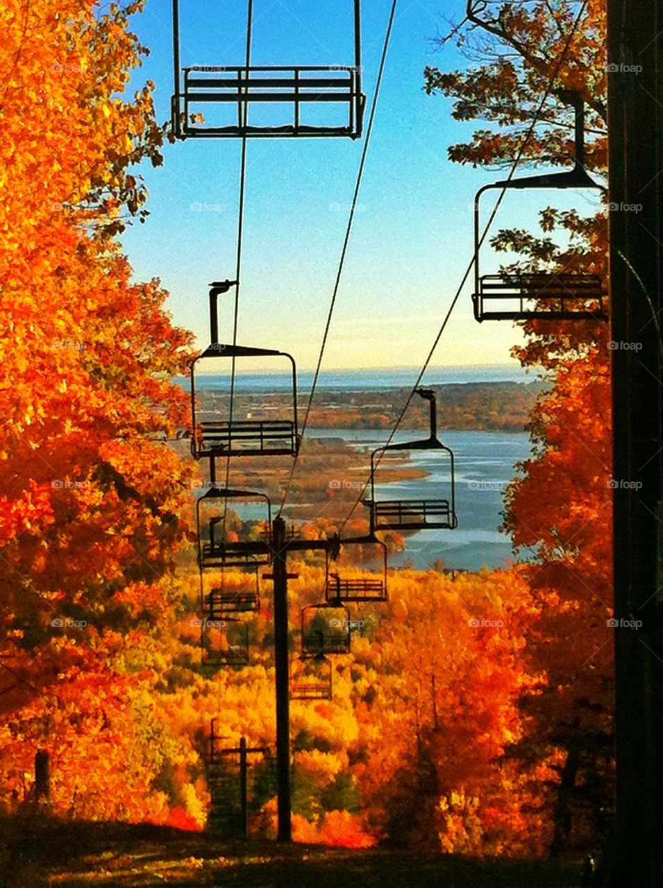 Fall on the ski hill