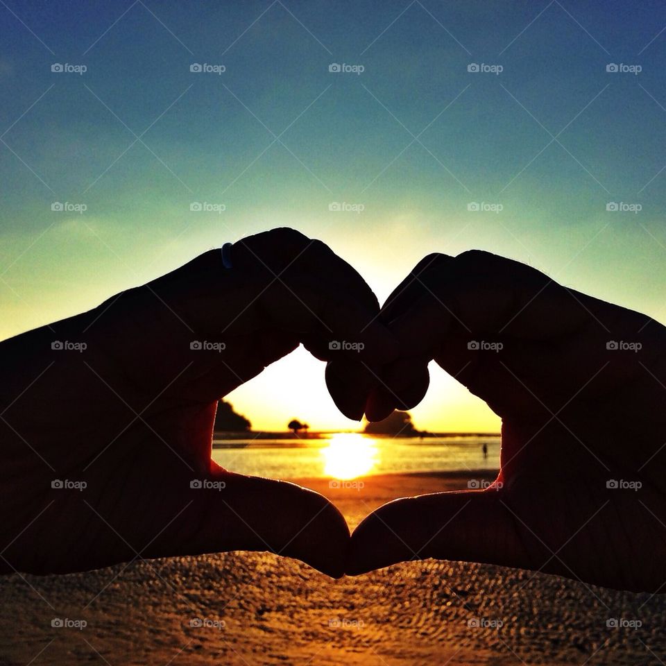 The heart shaped hand gesture