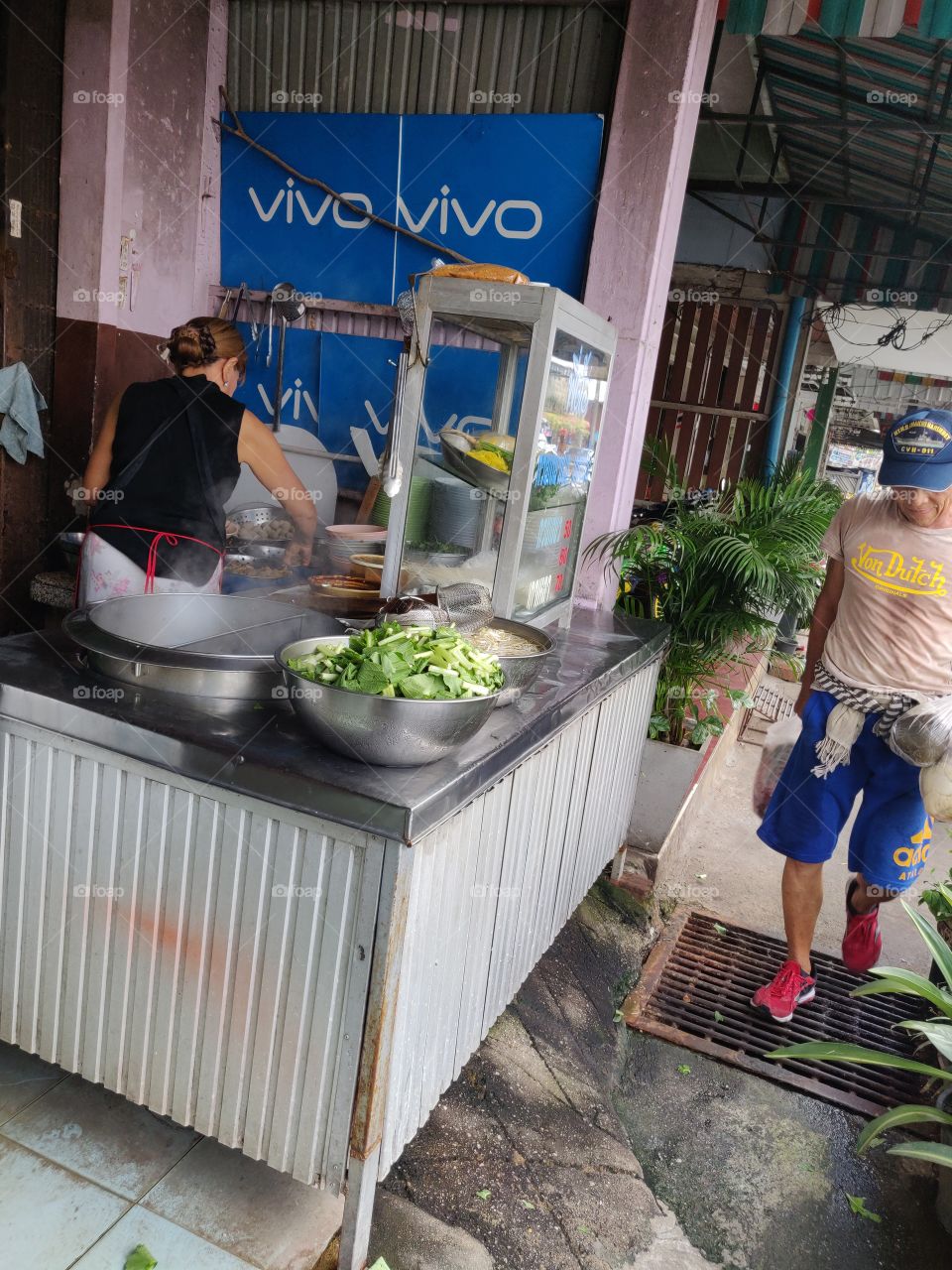 Thai beef noodle Street food shop