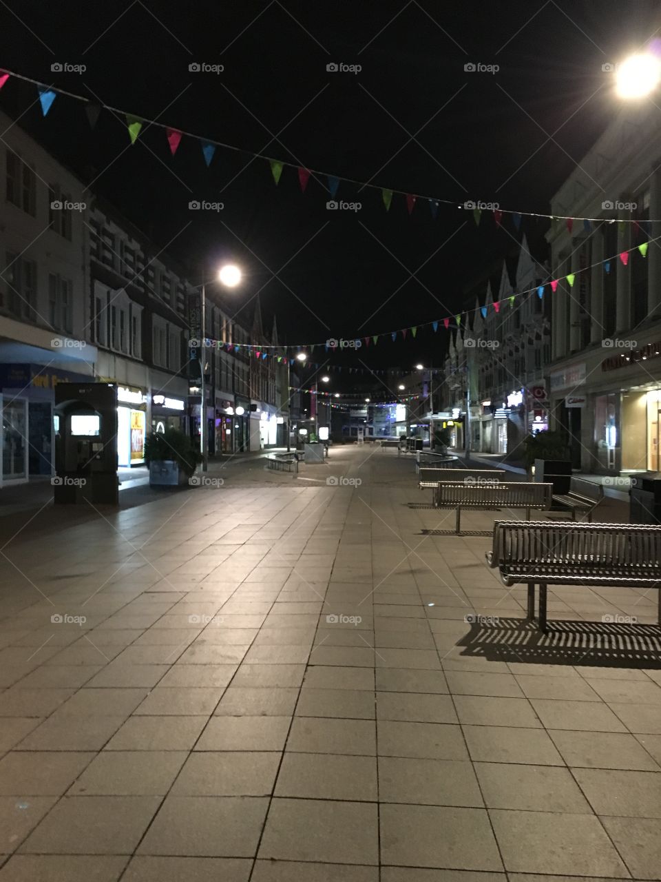 Southend Town Center at night