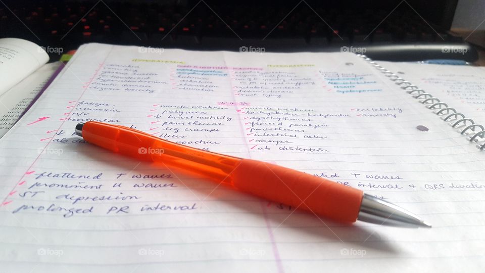 Nursing Notes with Orange Pen