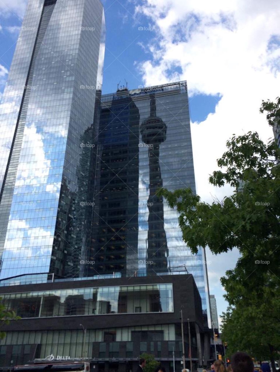 The reflect of the CN Tower 