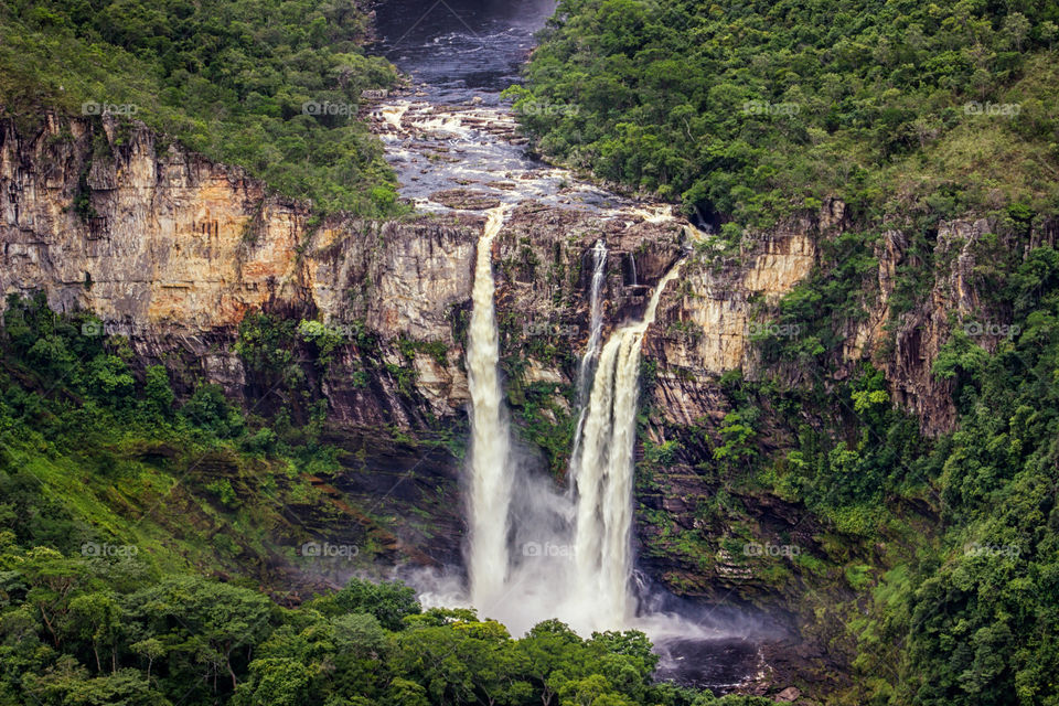 High waterfall