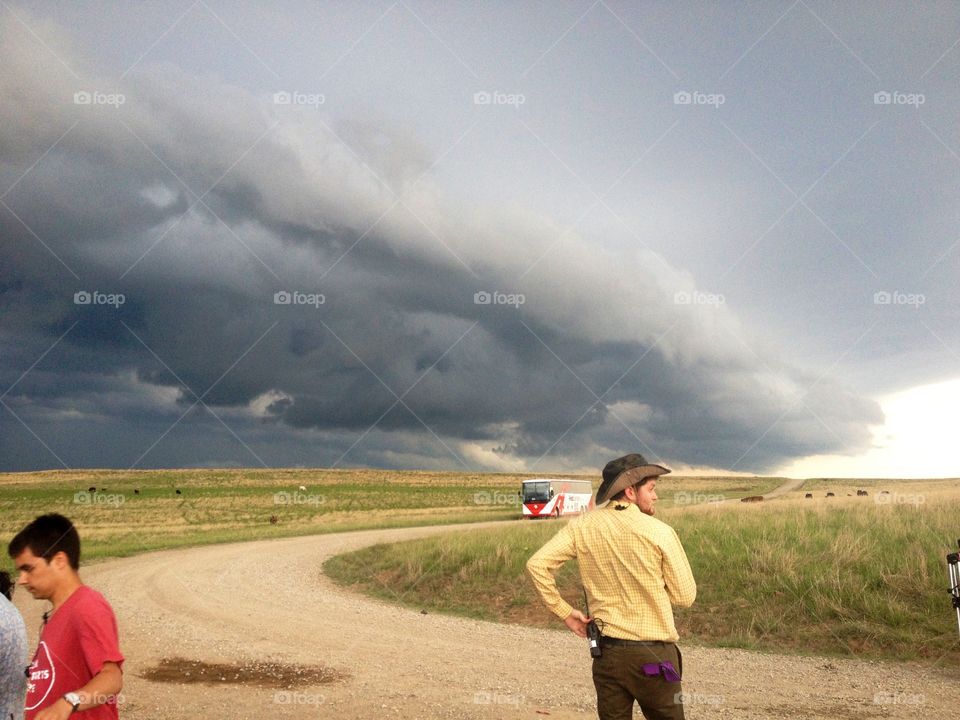 Storm. On location shooting in Oklahoma. A huge thunderstorm rolled in. 
