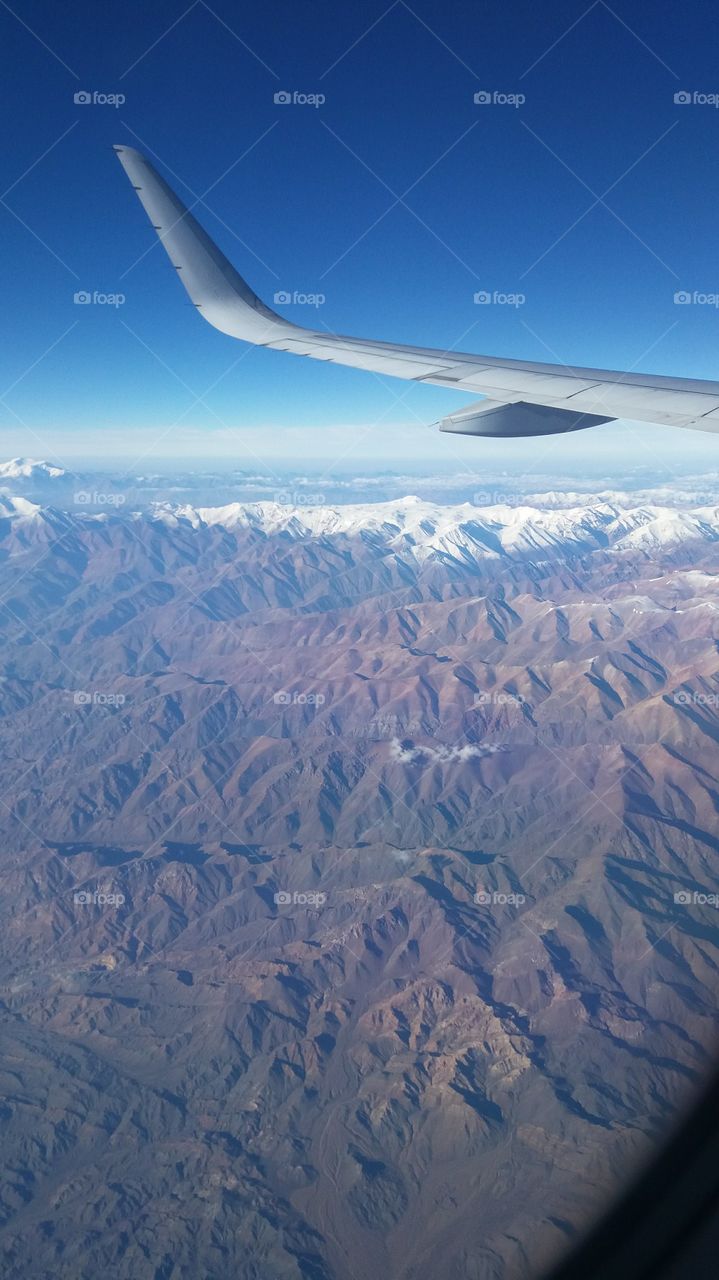 vista aérea cordillera de Los Andes