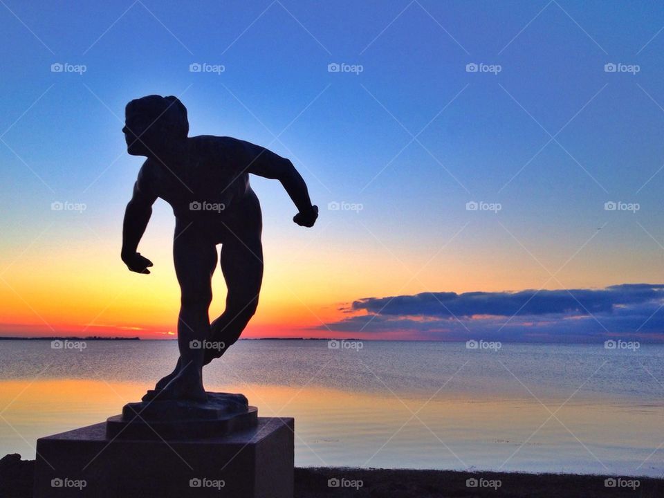 Sculpture in sunset