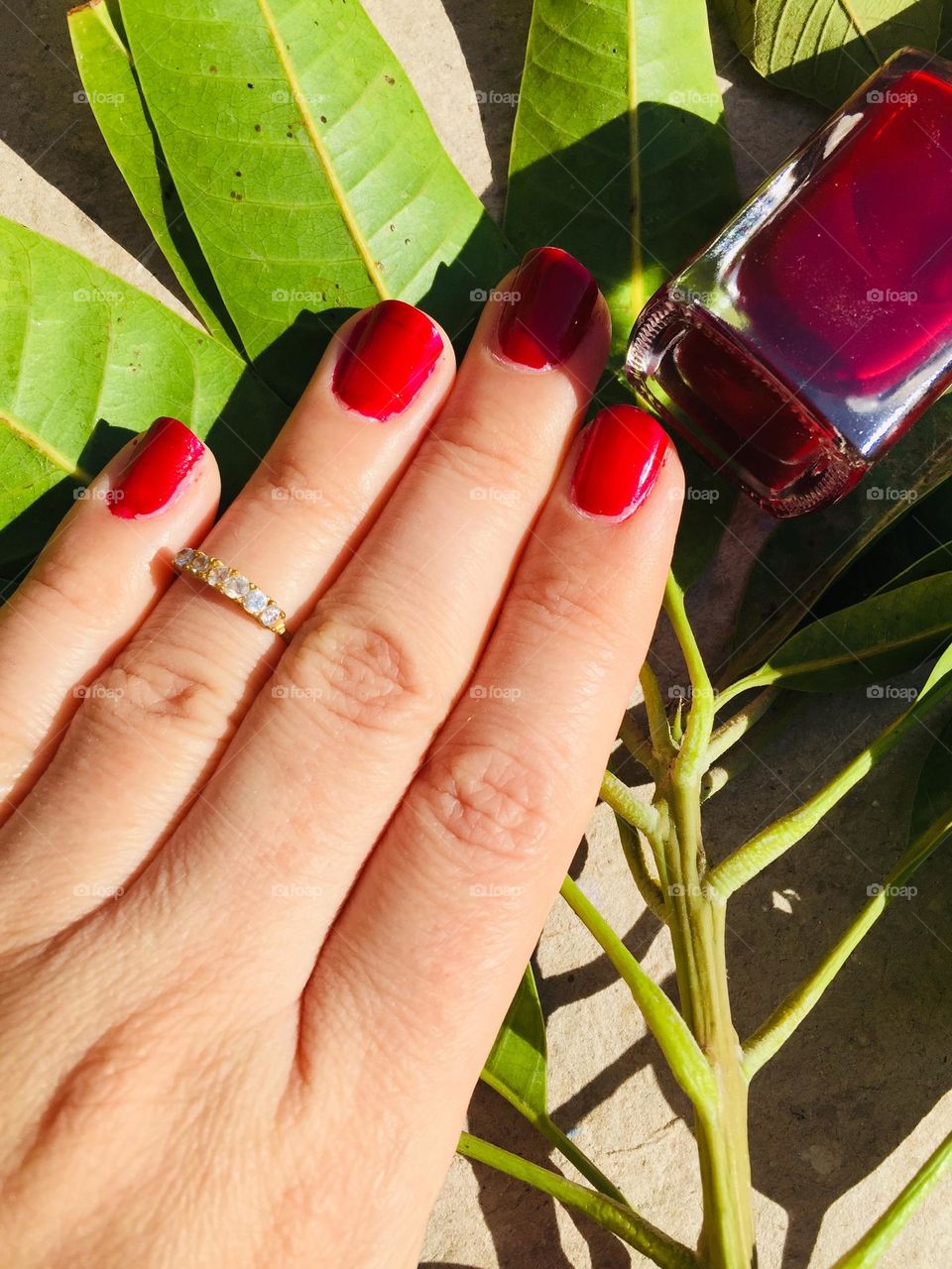 My red manicure