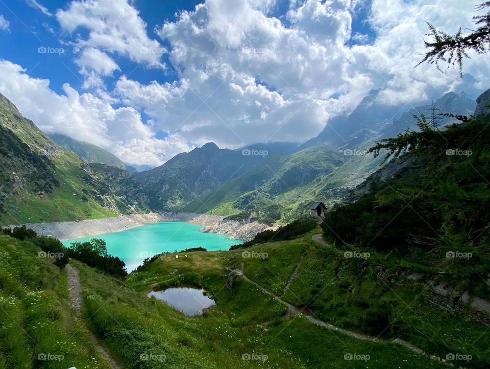 Mountain lake landscape