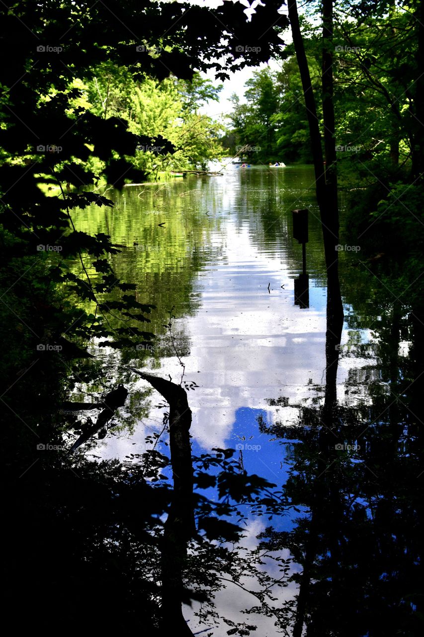 Beautiful Indiana lake summer view. 
