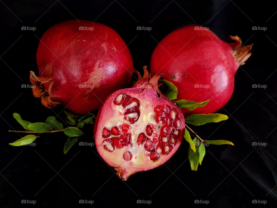 fresh juicy pomegranates
