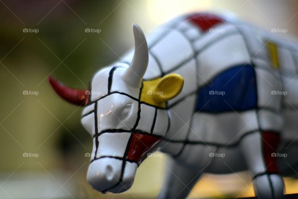 Close-up of toy cow