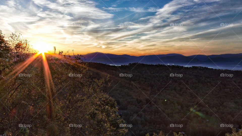 Sunrise in the Shenandoah Mountains