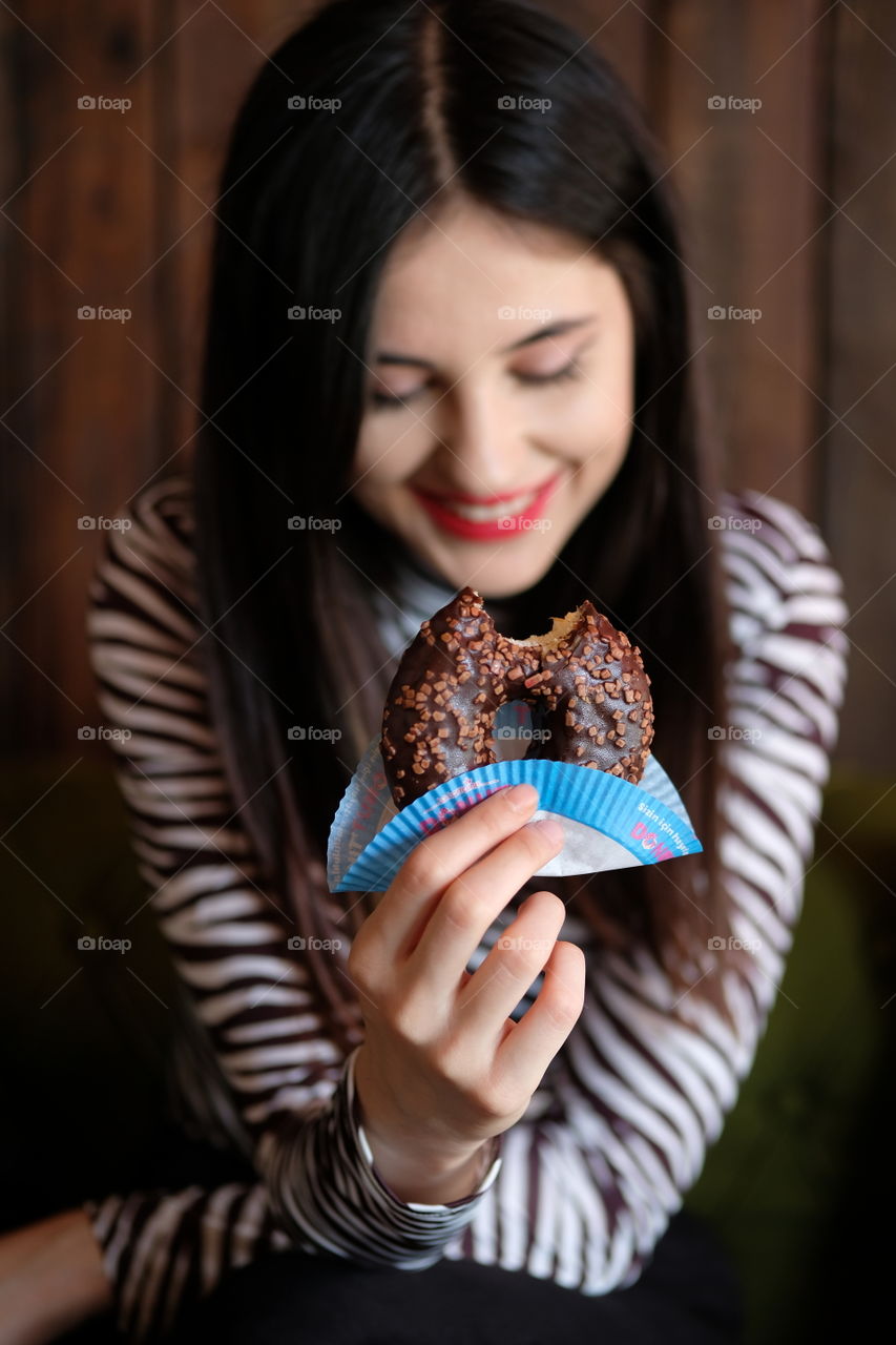 Girl enjoying doughnut