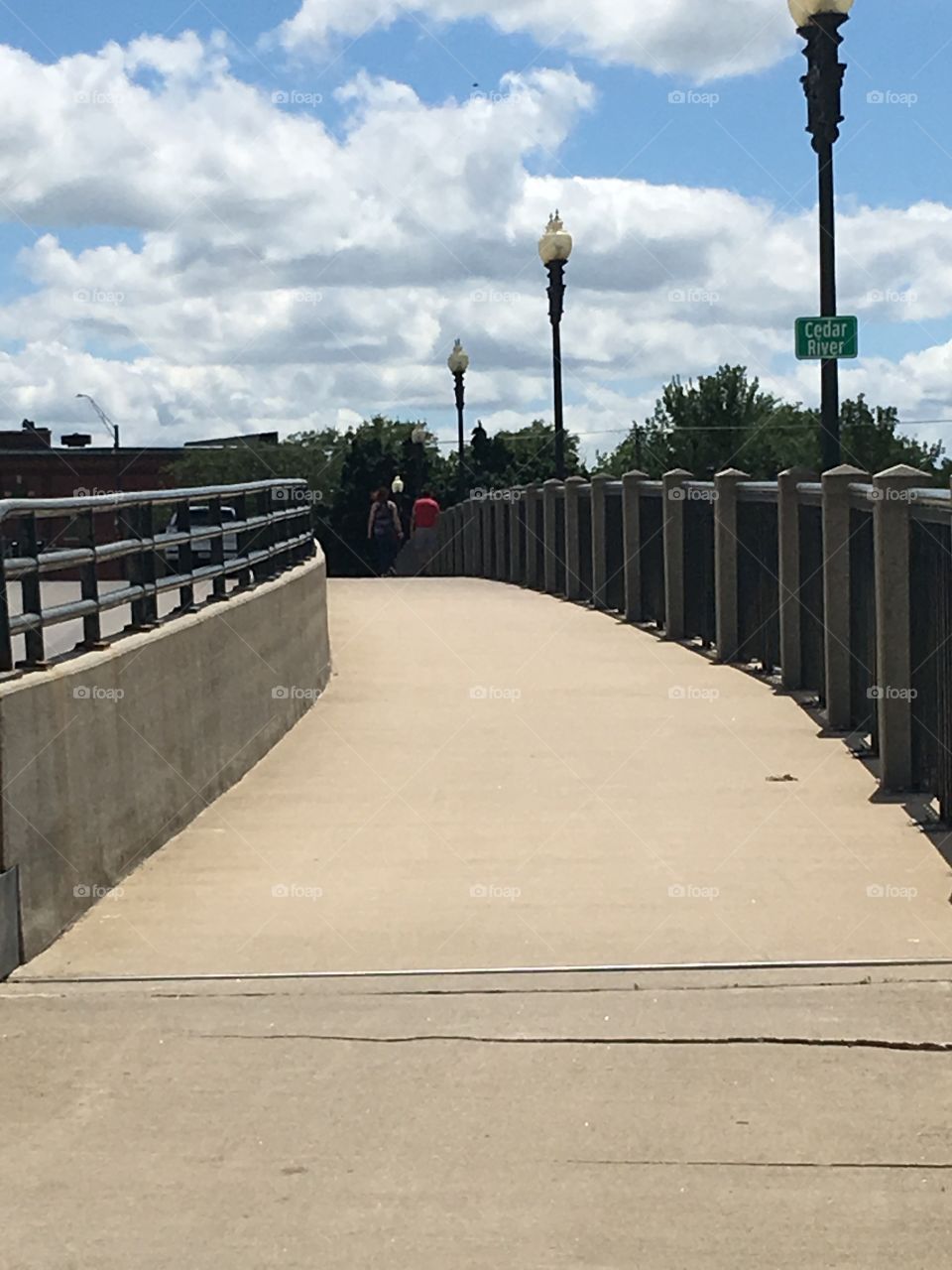 Walkway over bridge in Midwest USA.