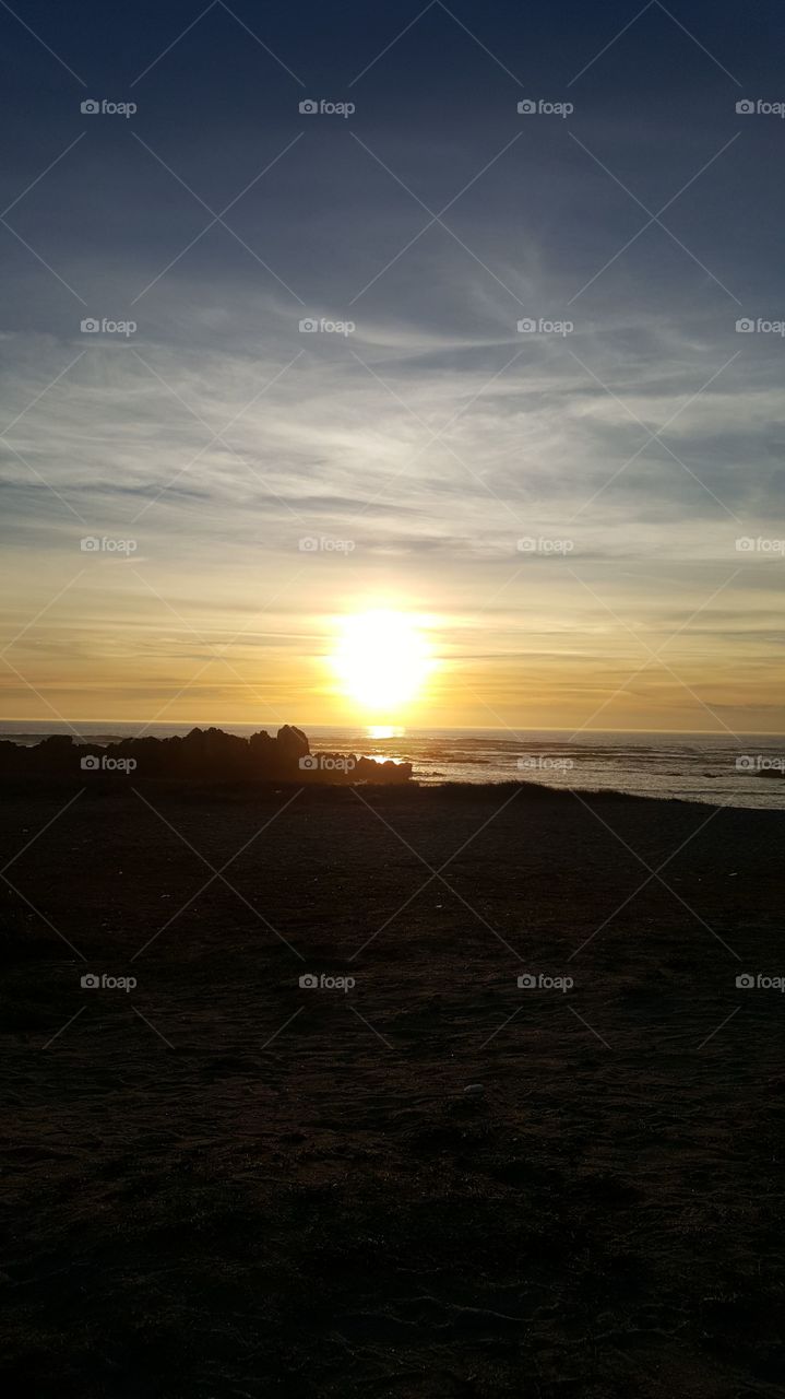 Dramatic sunset at beach