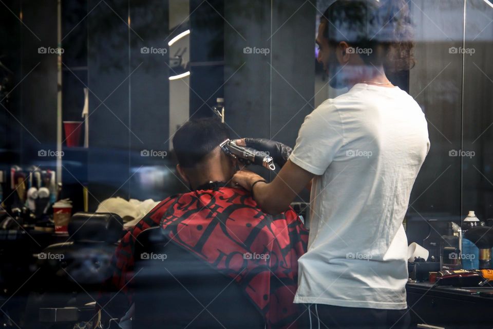 At the barbershop