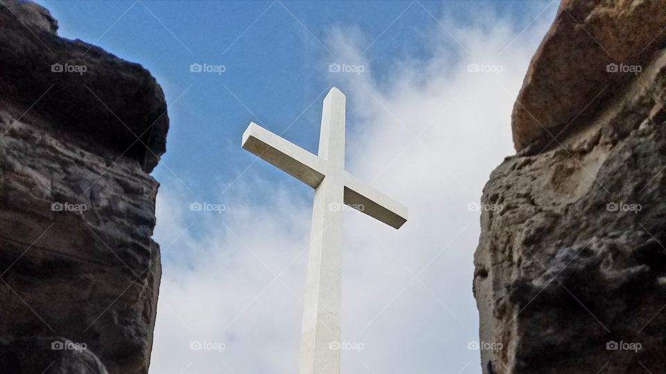 cross with blue sky