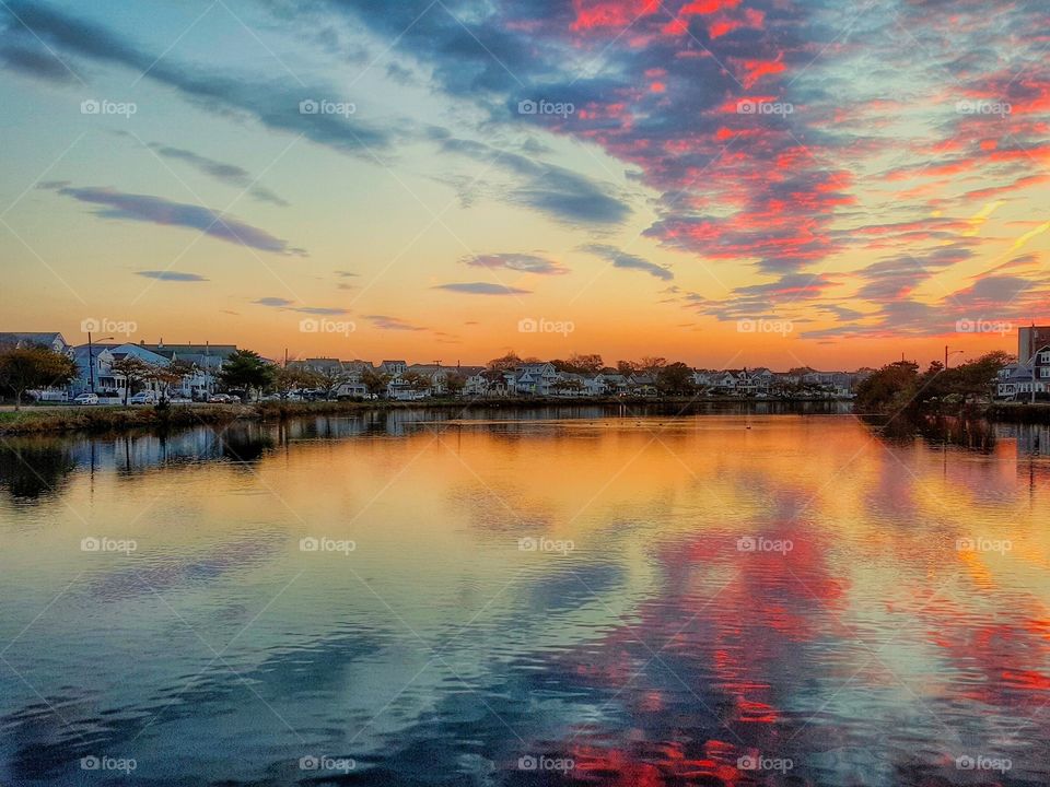 Water, Sunset, Reflection, No Person, Dawn