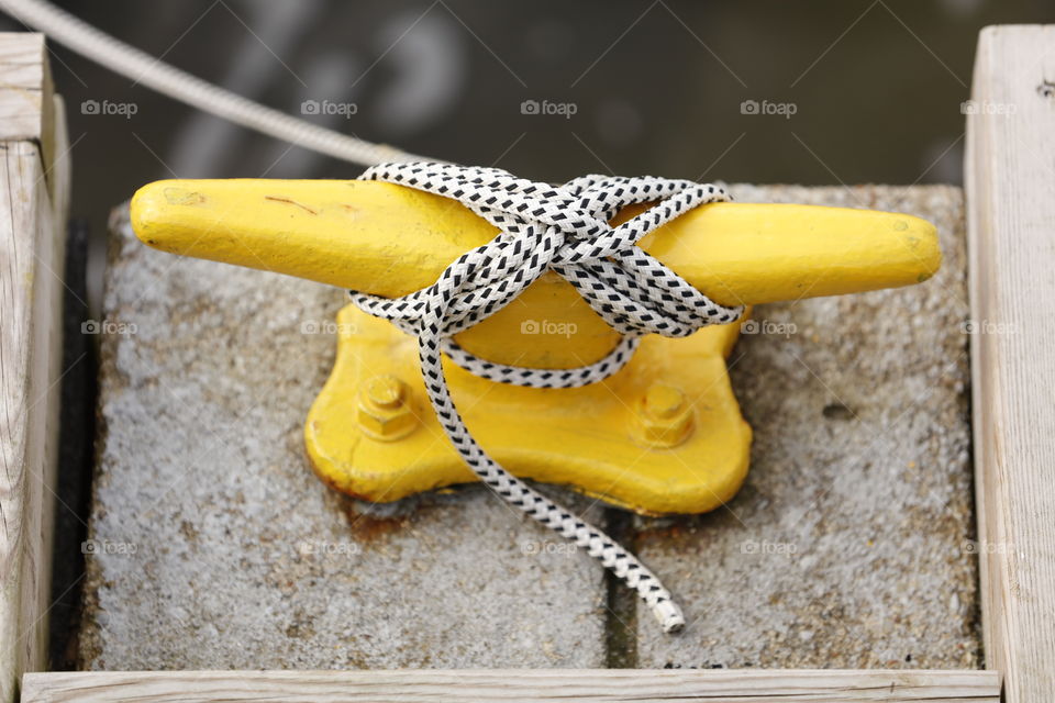 Mooring bollard in use