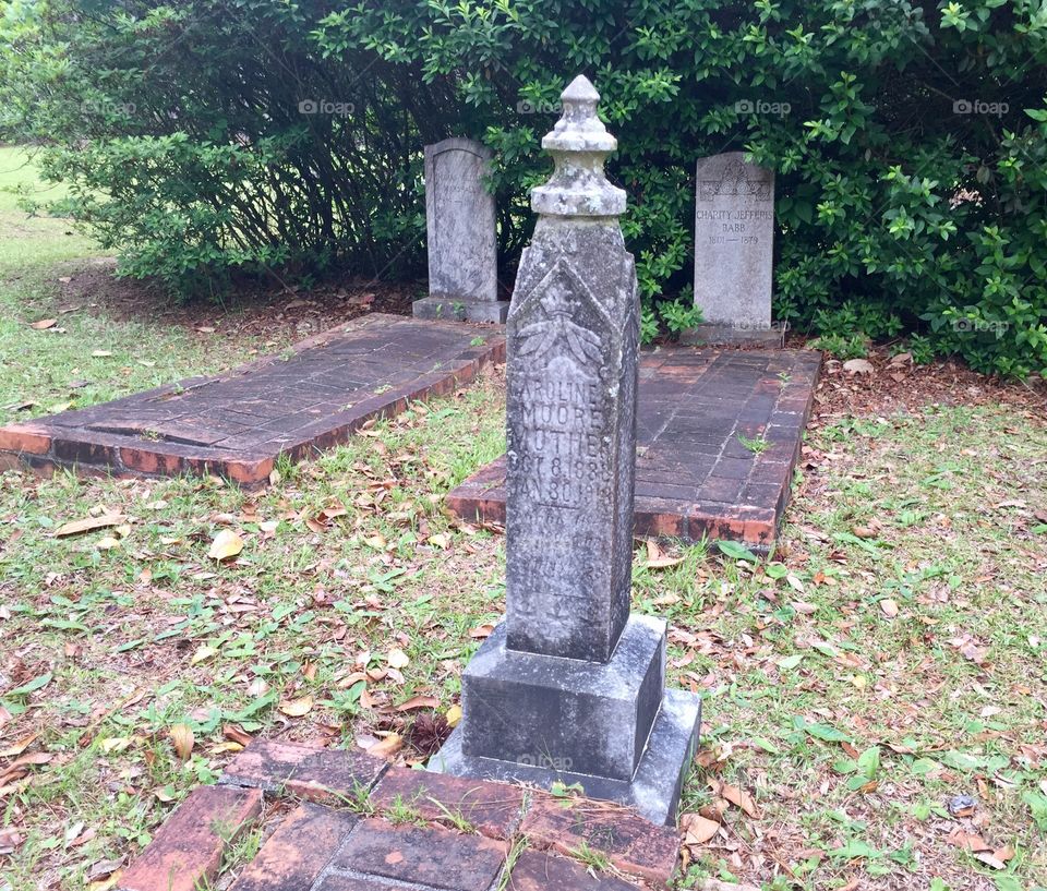 Old gravesite in a cemetery 
