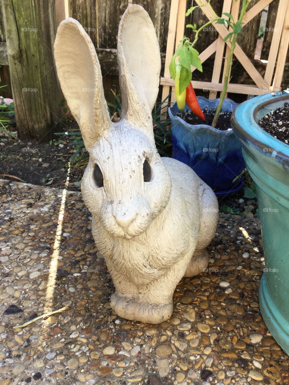 Bunny yard art