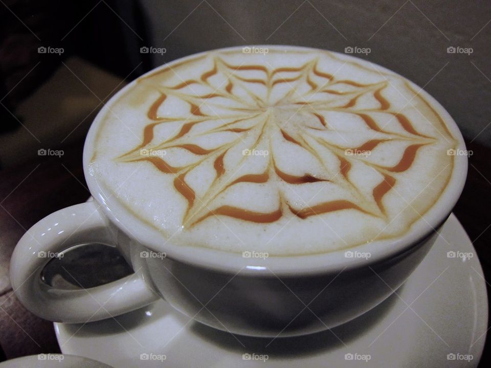 Latte art close up