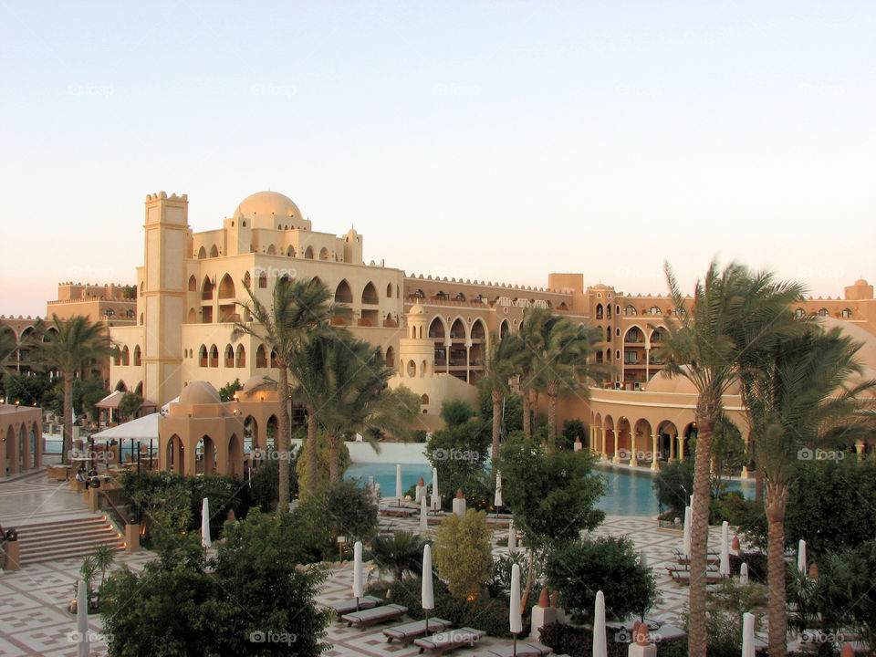 day view of wonderful architecture in Egypt Hurghada