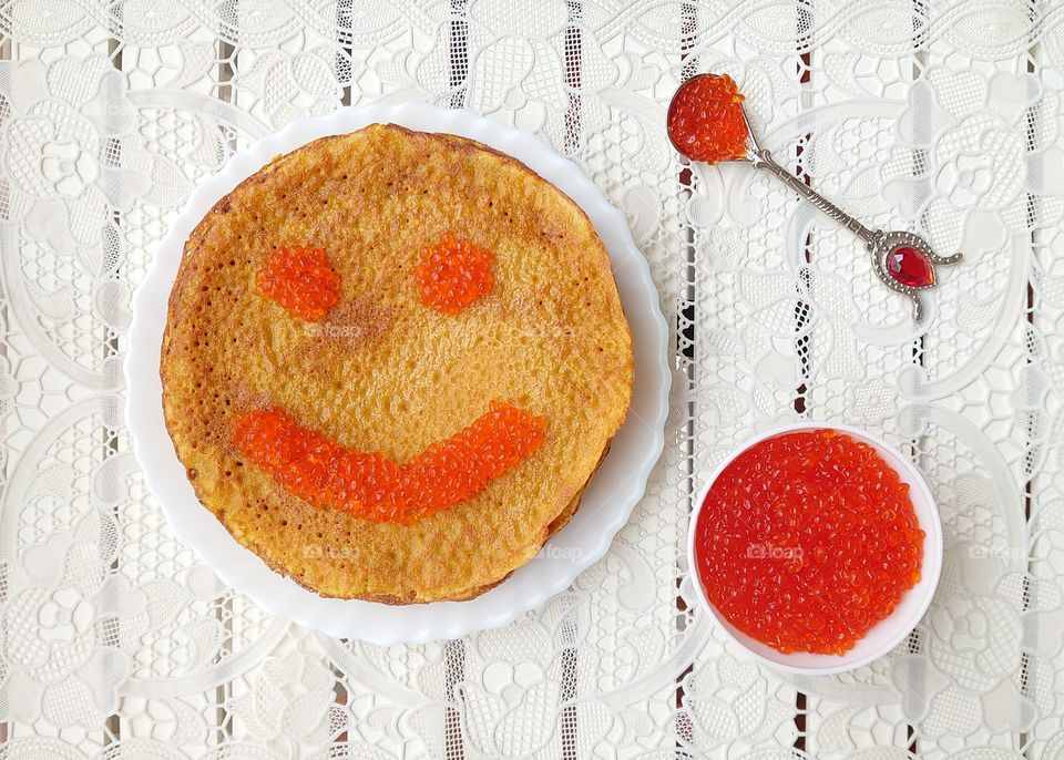 Pancakes with caviar is a Russian tradition