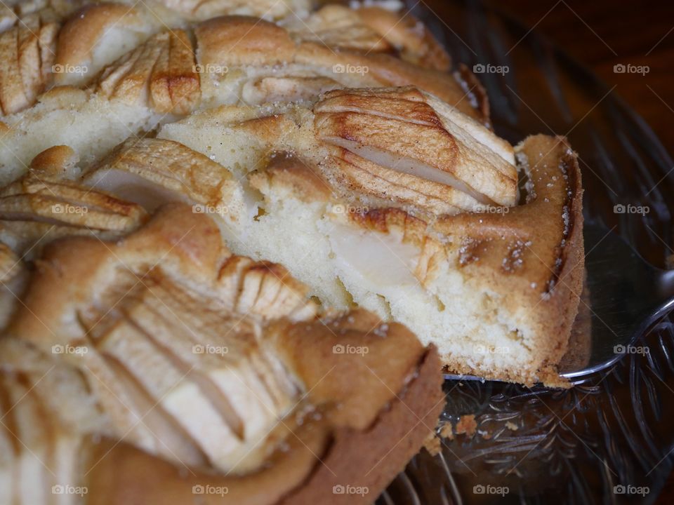 Slice of apple cake