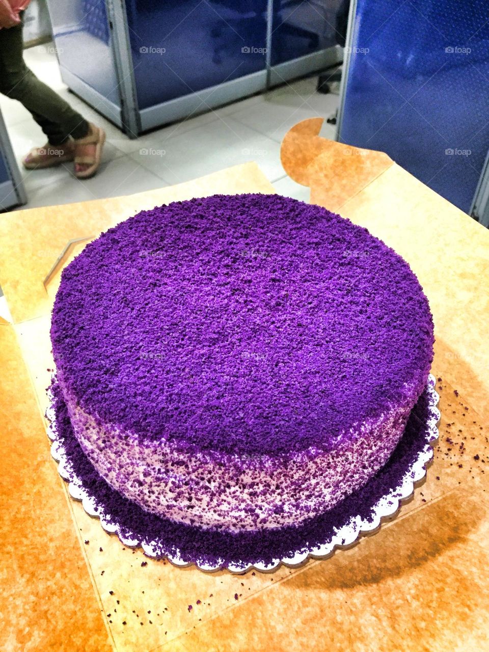 Cardinal-Ube Cake in Cebu