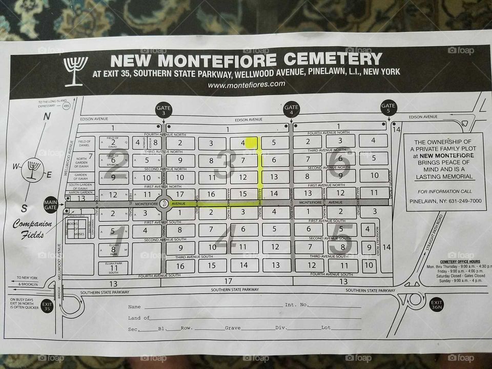 Map of New Montifure Cemetery