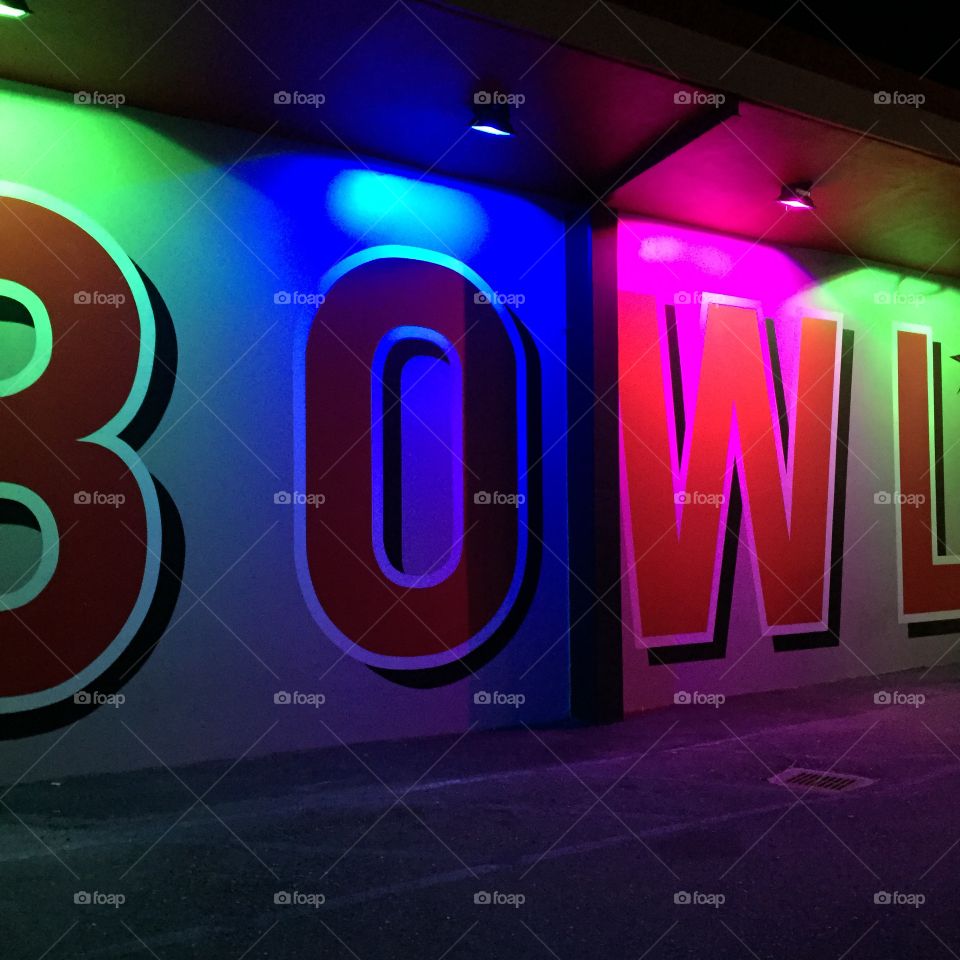 Colorful night.  Friday night bowling in land park 