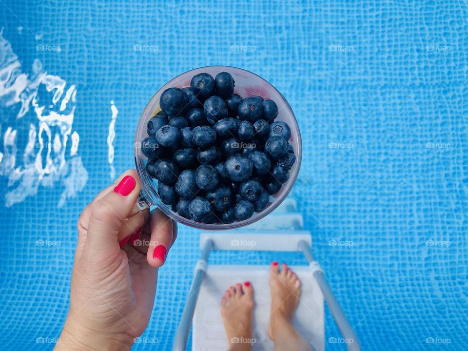 Blueberries by the pool