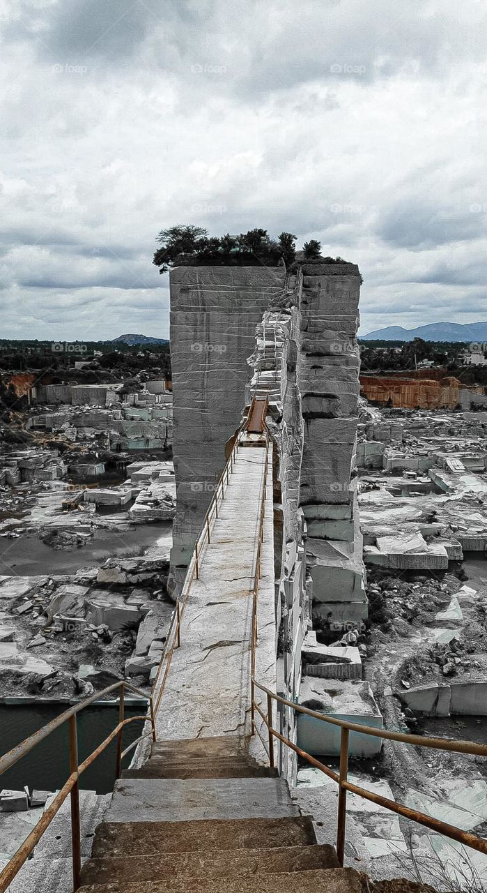 Bridge in a quary (excavation)