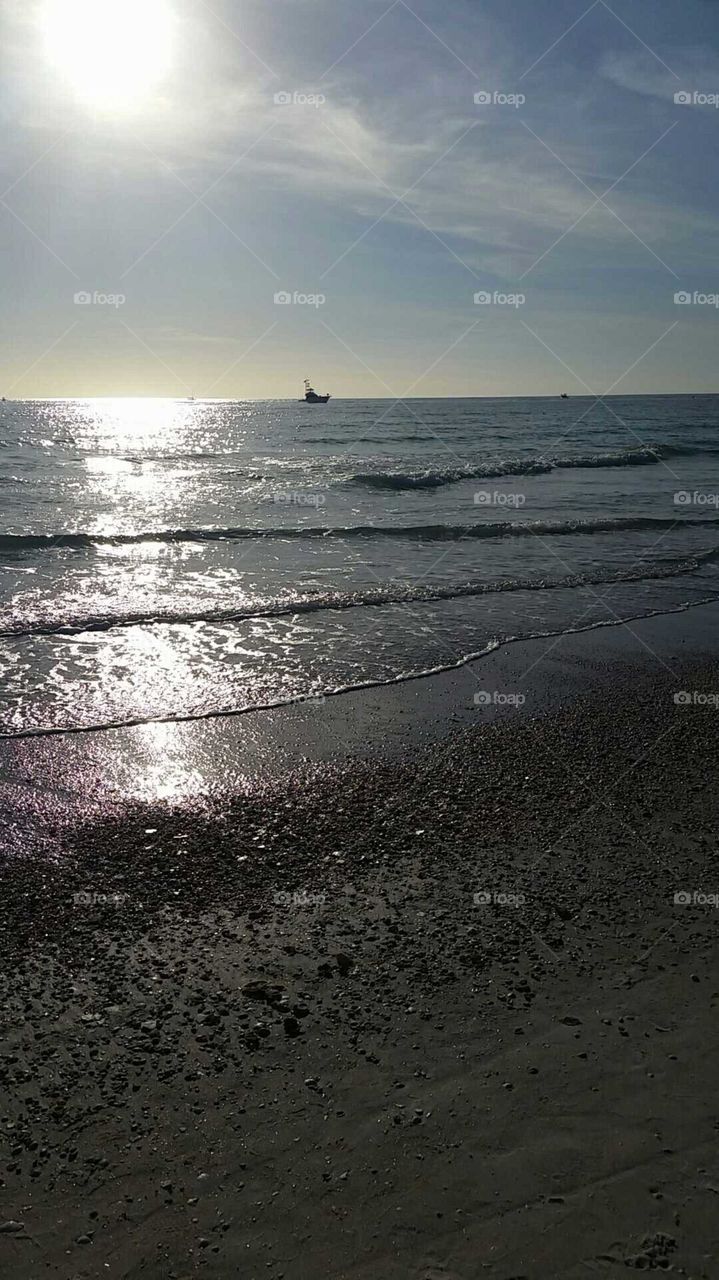 Beach, Sea, Water, Ocean, Sunset