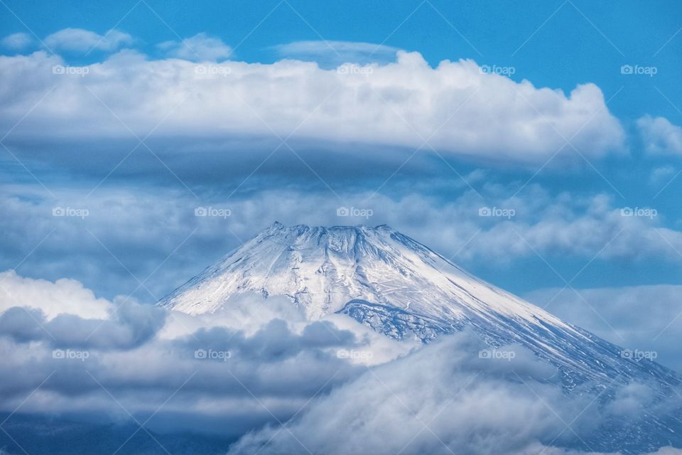 Beauty texture of snow on Fuji mountain