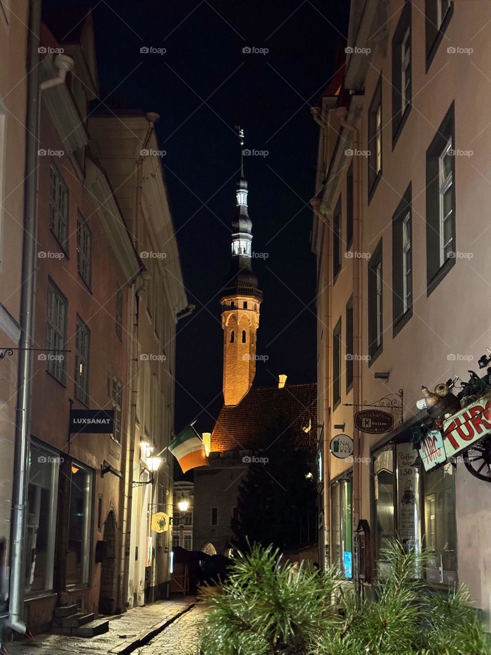 The street in the Old Town in the Tallinn, Estonia 