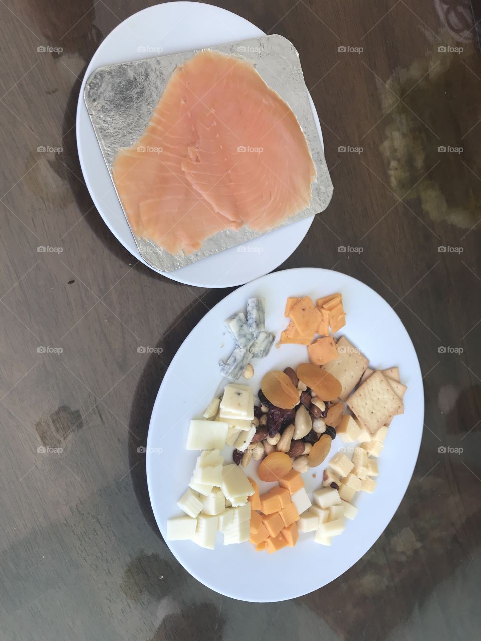 Smoked salmon and cheese 