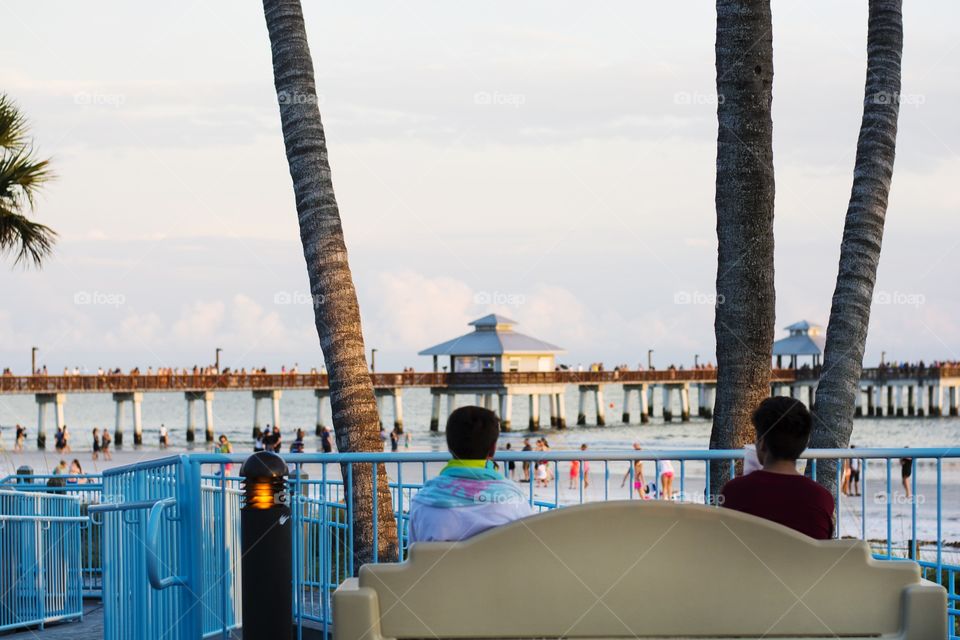 Sitting by the beach with your best friend 