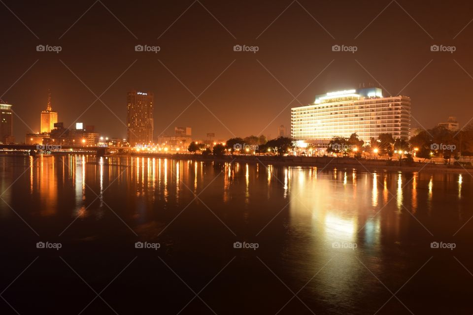 Cairo by night over the nile
