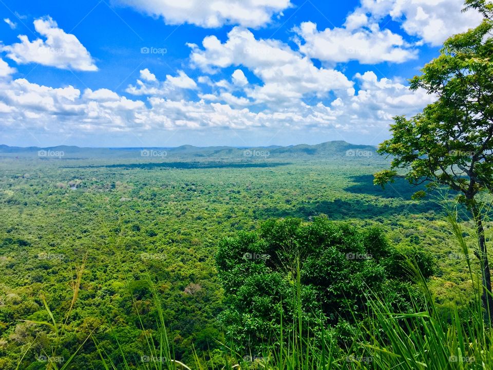 In a top of mountain with beautiful nature 